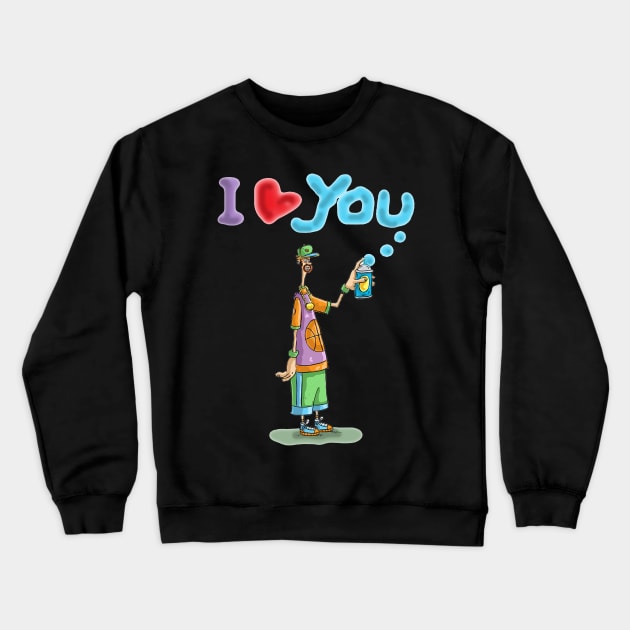 Happy Valentines Graffiti. A funny gift for Valentines. Crewneck Sweatshirt by macccc8